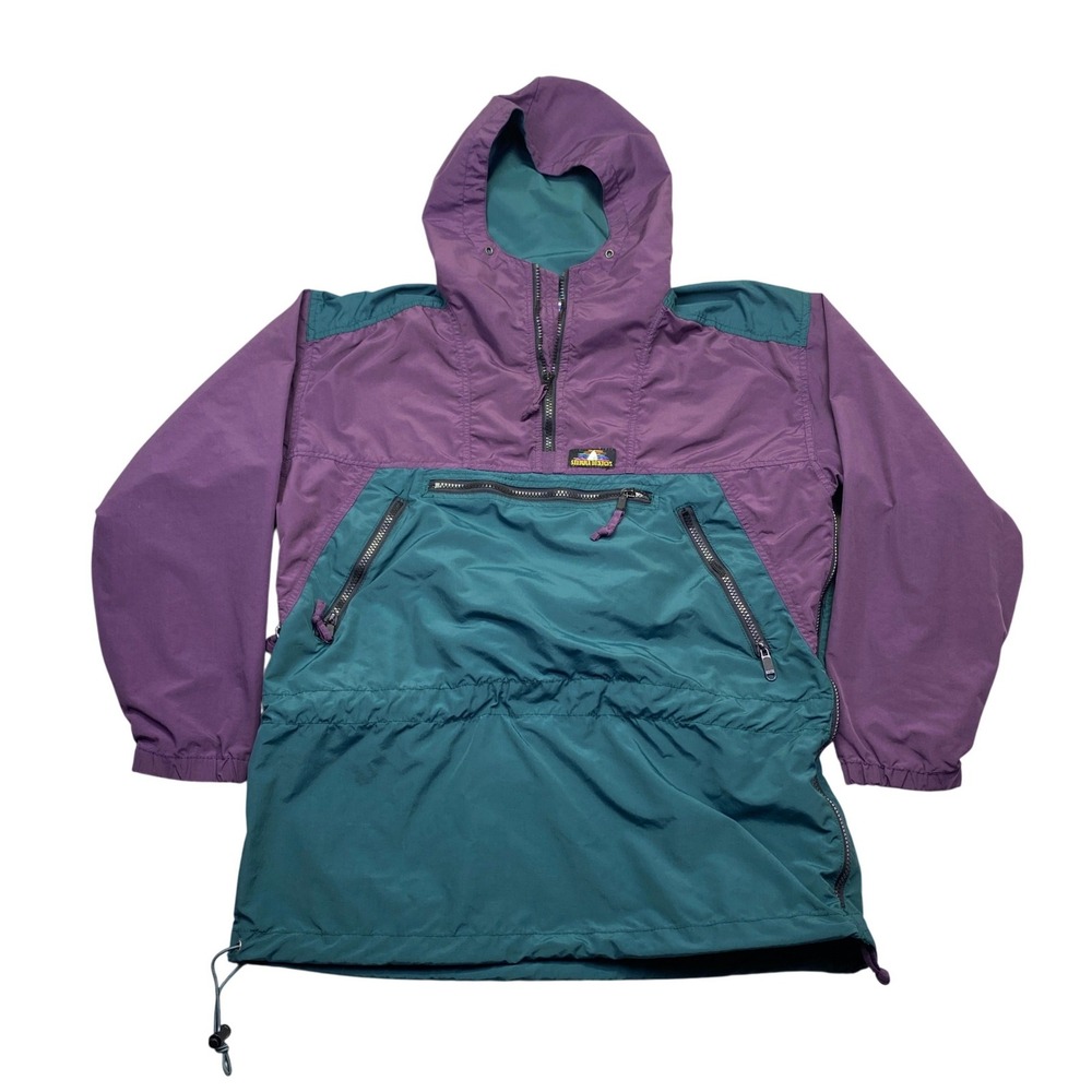 VTG Sierra Designs 90's Anorak Windbreaker Purple Teal‎ Colorblock Mens Small